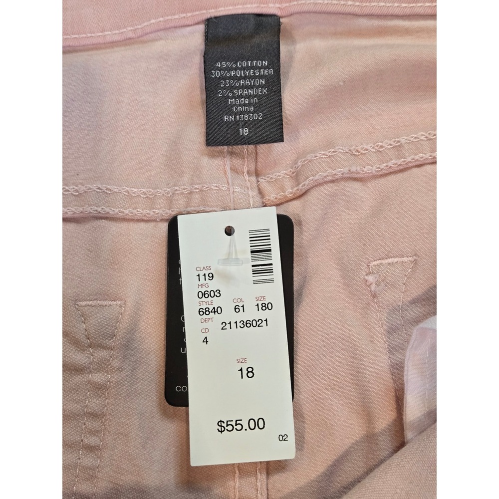Avenue Women's Denim‎ Cropped Wide Leg Capri Jeans with Slits Pink Size 18 - Picture 2 of 13